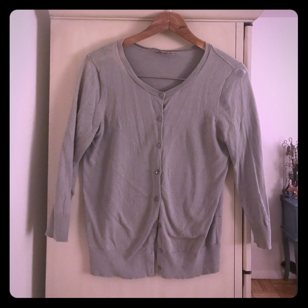 Loft classic grey cardigan size small
